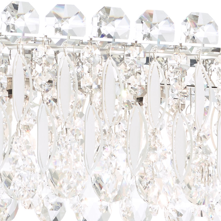 Elegant Sarella 7-Light Geometric Chandelier with Clear Heritage Crystals