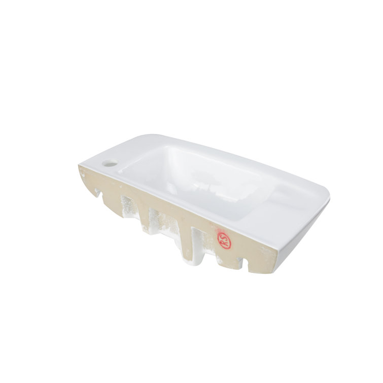 Compact White Glazed Ceramic Wall-Mount Vessel Sink
