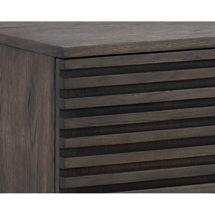 Contemporary 78.75'' Brown Sideboard with Antique Brass Base