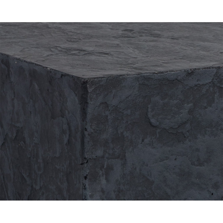 Black Slate Effect Square Concrete End Table