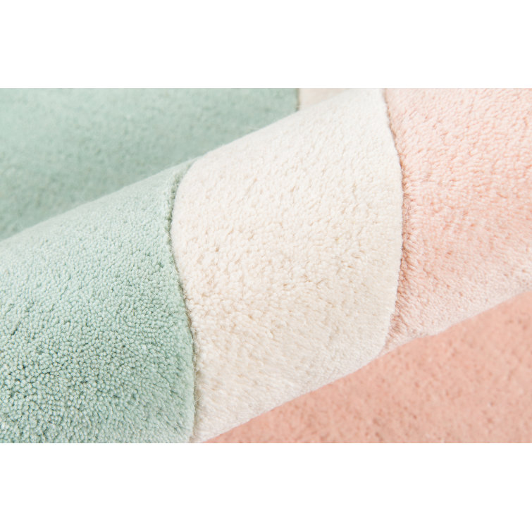 Pastel Stripes Hand-tufted Wool Area Rug 5' x 8'