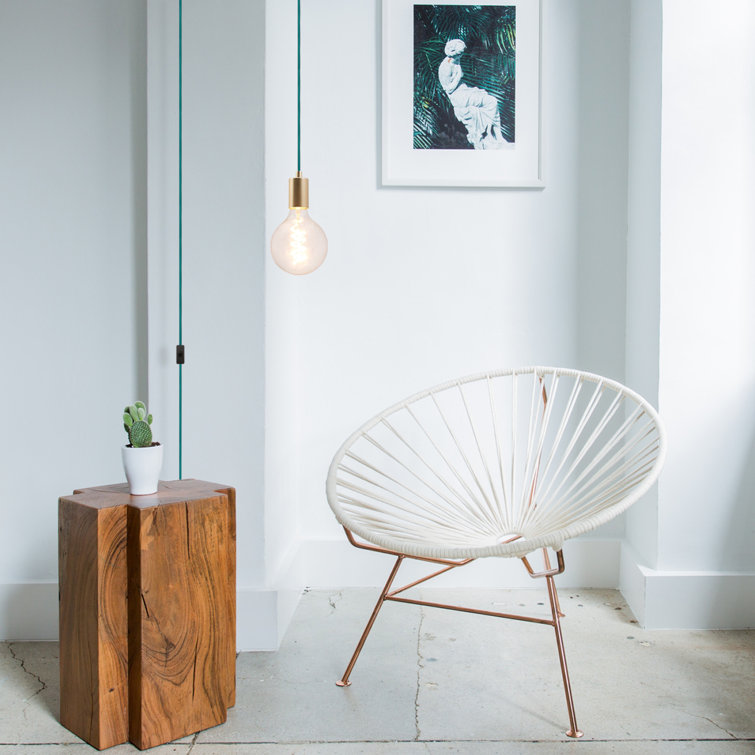 Emile Teal and Brass Globe Pendant with Adjustable Cord