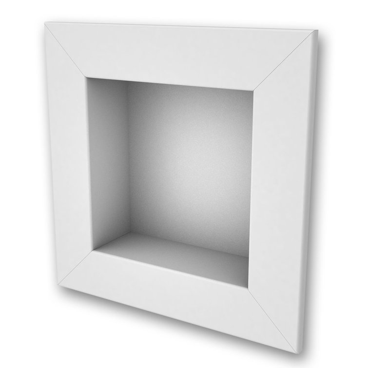 White Square Recessed Shampoo Caddy for Shower