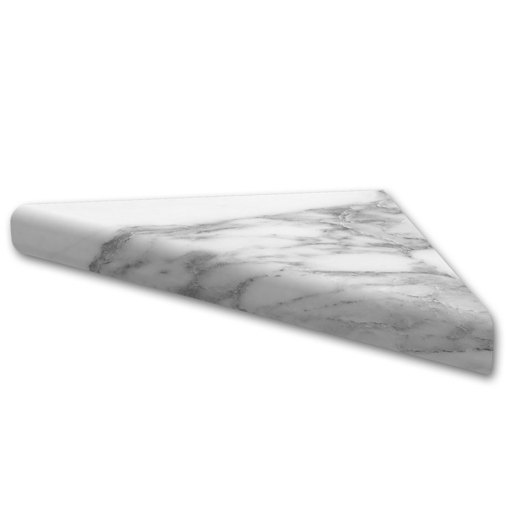 Calacatta White Composite Polyvinyl Corner Shelf Niche