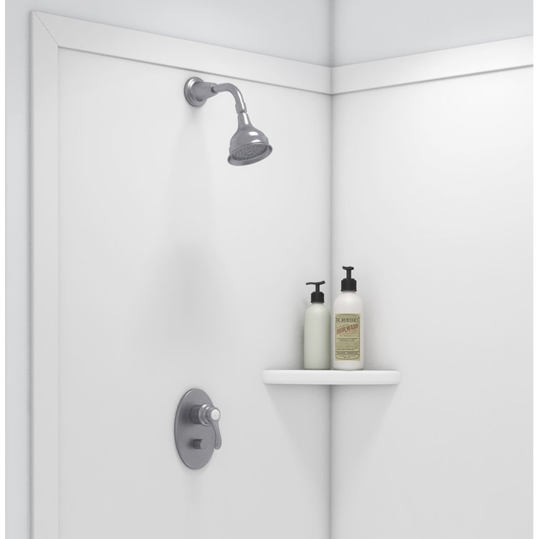 Splendor White 40" x 40" x 80" Corner Shower Kit