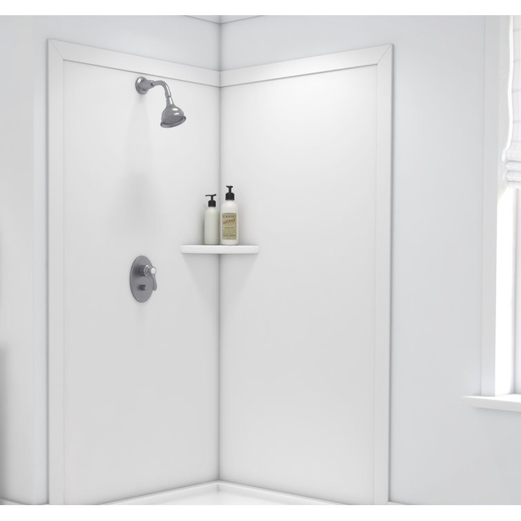 Splendor White 40" x 40" x 80" Corner Shower Kit