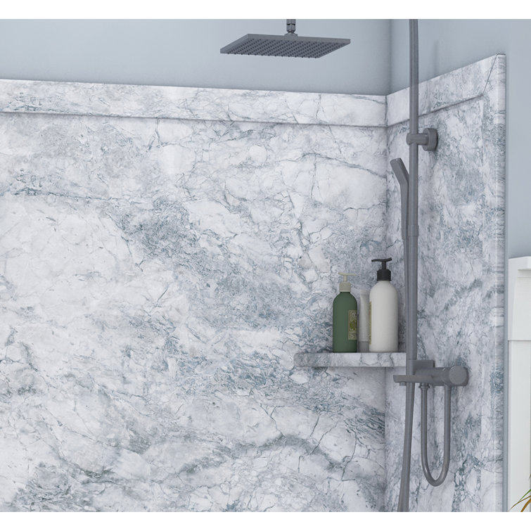 Everest Gray Marble 60" x 36" x 80" Alcove Shower Surround