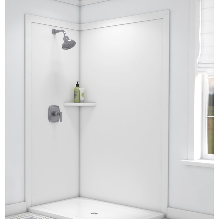 FlexStone White 2-Panel 48"W x 36"D x 80"H Shower Surround Kit
