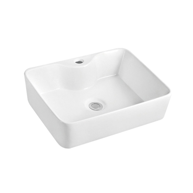 Fen White Ceramic Above-Counter Bathroom Vessel Sink