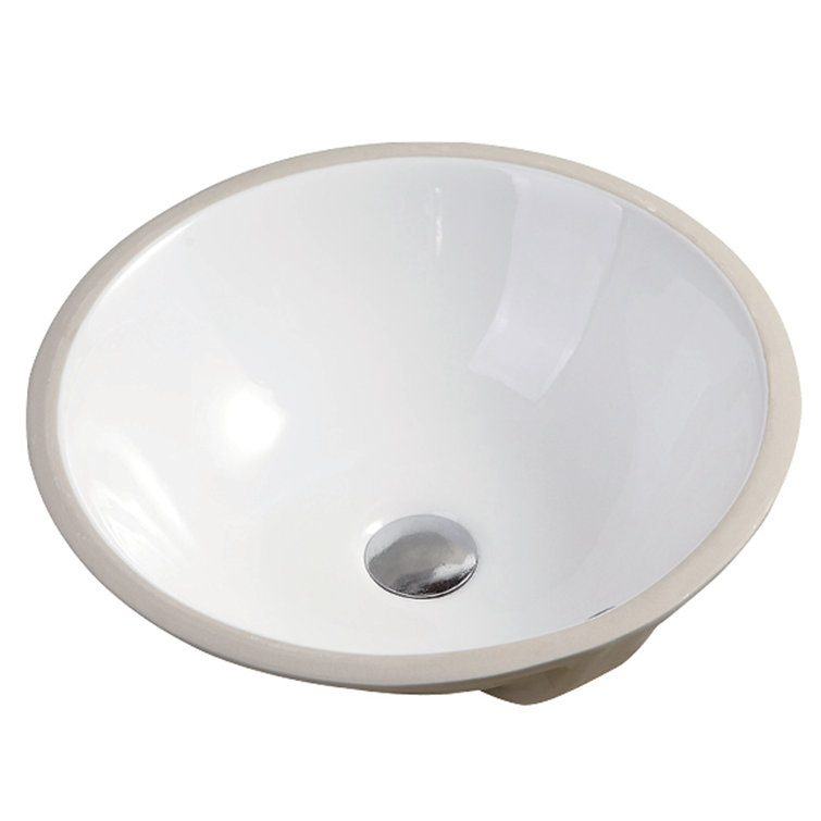 Nerida White Ceramic Round Undermount Bathroom Sink