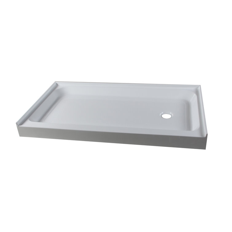 Voltaire 60" x 36" White Acrylic Shower Base with Right-Hand Drain
