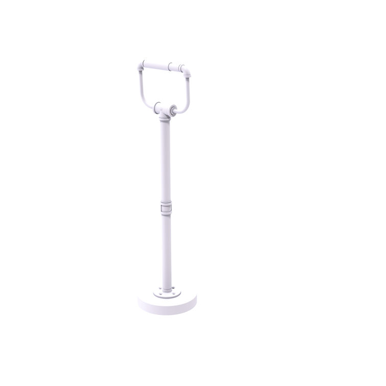 Matte White Industrial Pipe Freestanding Toilet Paper Holder