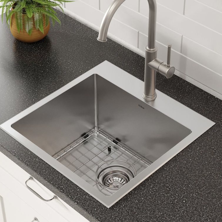 18" Satin Stainless Steel Drop-In Single Bowl Kitchen Sink