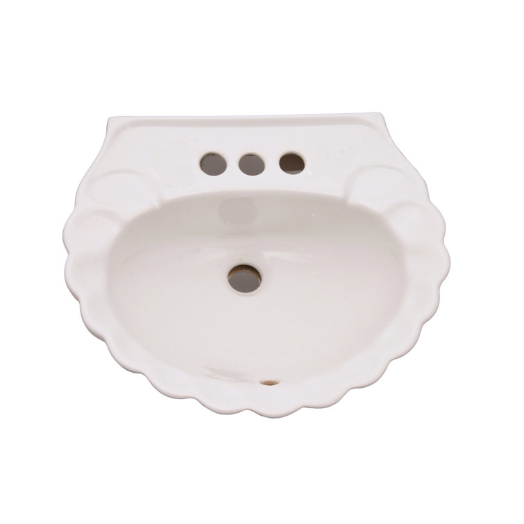Bali 19" Beige Vitreous China Pedestal Sink with Overflow