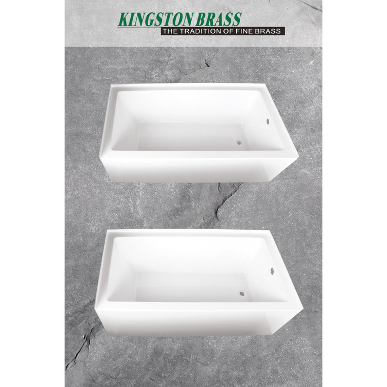 Aqua Eden 66-Inch White Acrylic Alcove Tub with Right Drain