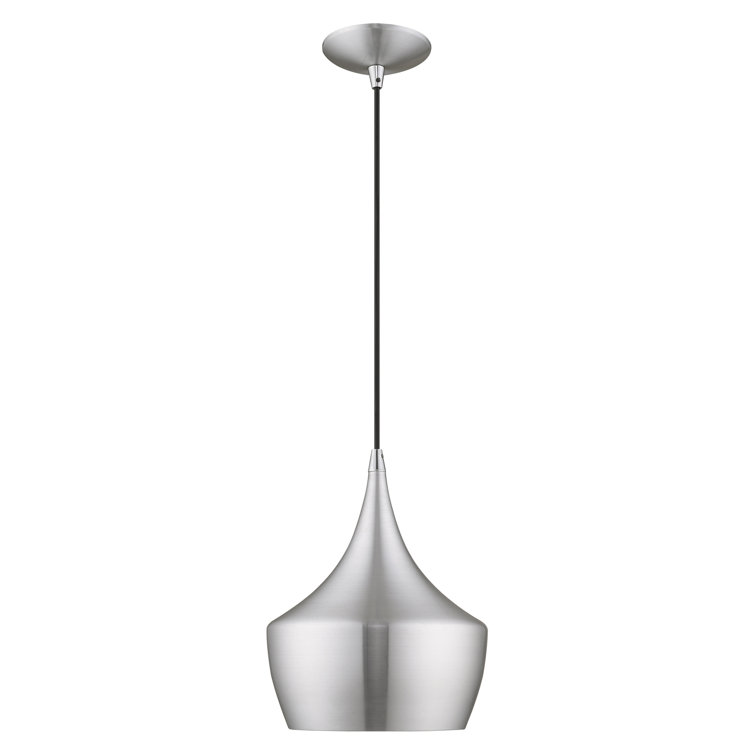 Mini Brushed Aluminum 1-Light Pendant for Indoor/Outdoor