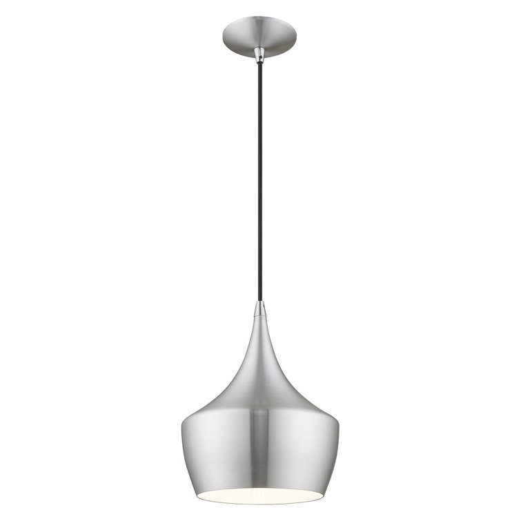 Mini Brushed Aluminum 1-Light Pendant for Indoor/Outdoor