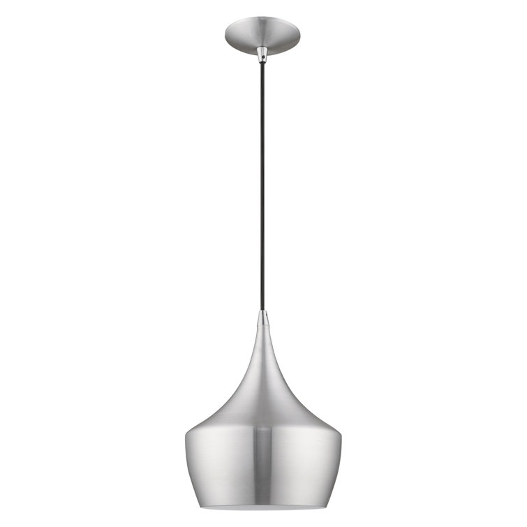 Mini Brushed Aluminum 1-Light Pendant for Indoor/Outdoor