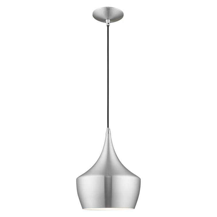Mini Brushed Aluminum 1-Light Pendant for Indoor/Outdoor