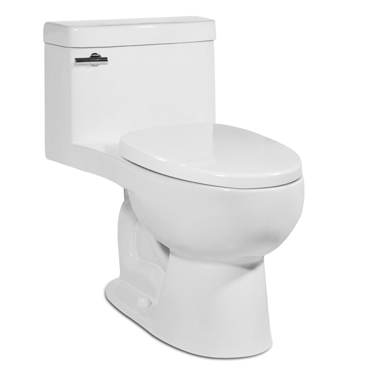 White Elongated High Efficiency Floor Mounted Toilet