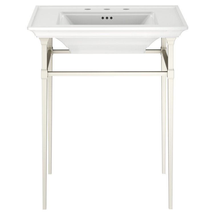 Brushed Nickel Ceramic Console Table with Elegant Design