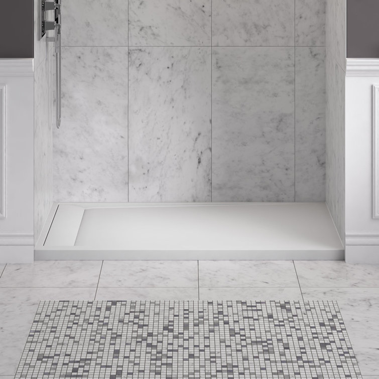 Townsend 60'' x 36'' White Solid Surface Rectangular Shower Base