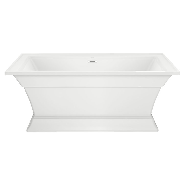 White 36'' Freestanding Acrylic Soaking Bathtub