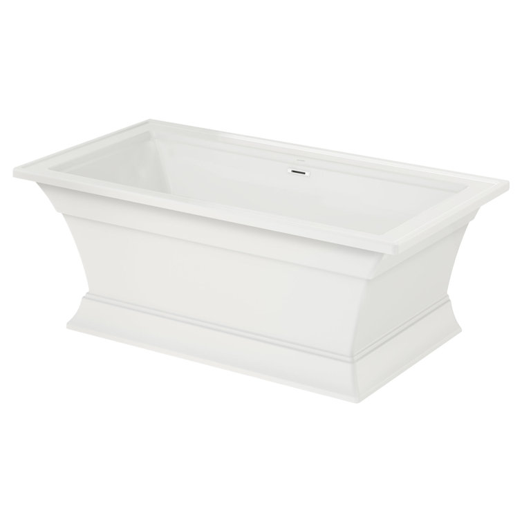 White 36'' Freestanding Acrylic Soaking Bathtub