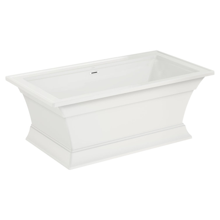 White 36'' Freestanding Acrylic Soaking Bathtub