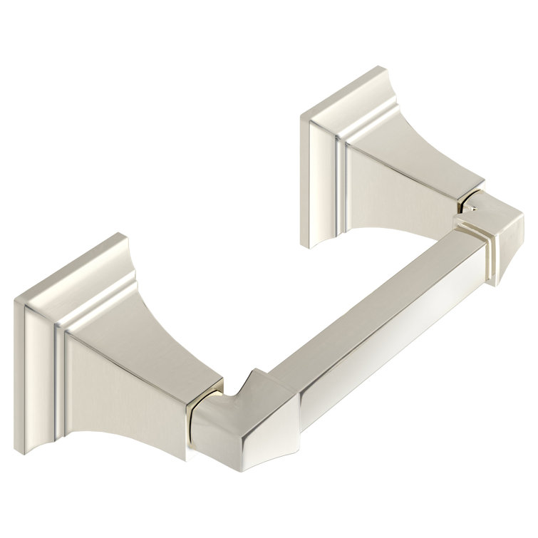 Polished Nickel Wall-Mounted Toilet Paper Holder with Concealed Mounting