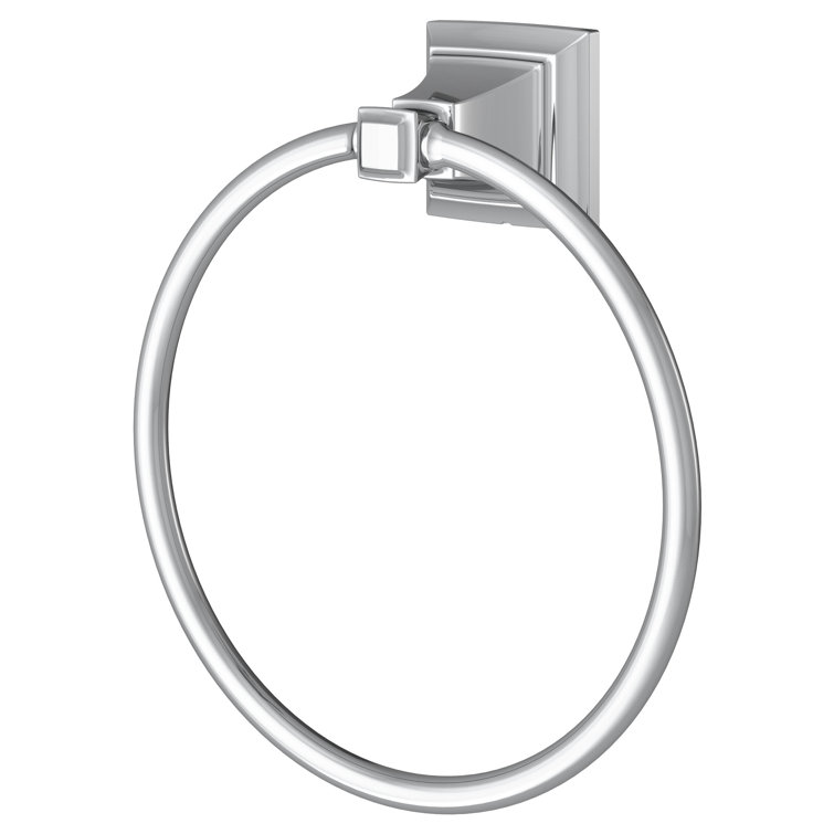 Polished Chrome Wall Mounted Towel Ring with Architectural Detailing