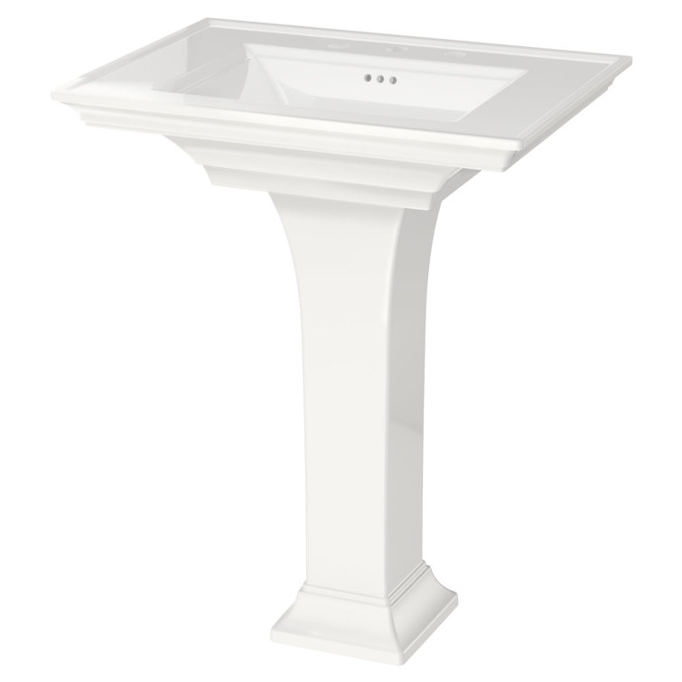 Town Square S White Ceramic Rectangular Pedestal Sink