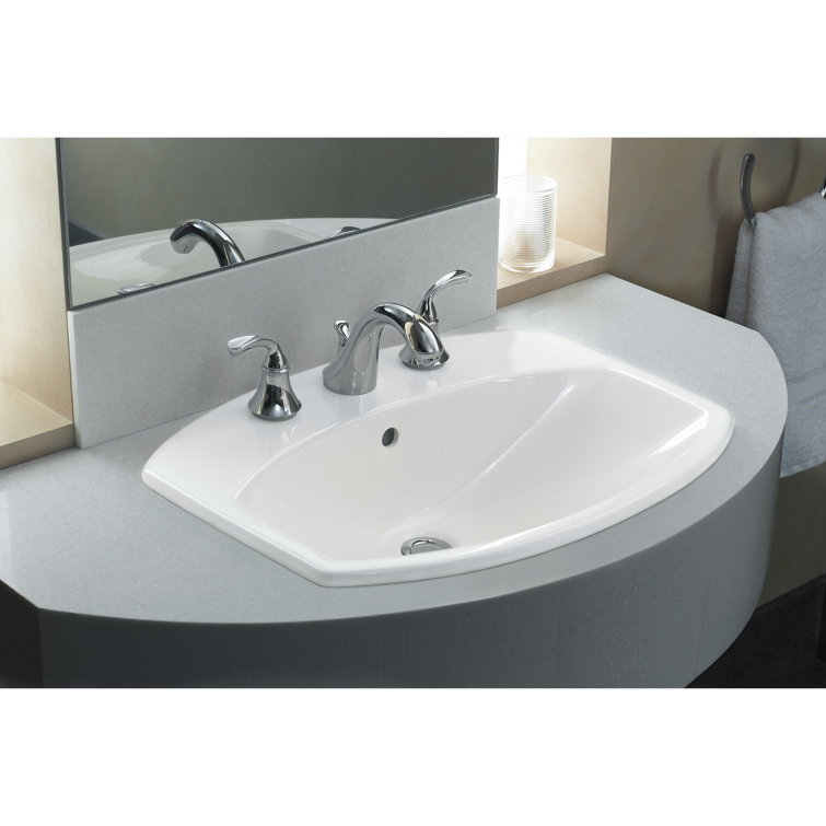 Cimarron Classic White Oval Ceramic Drop-In Sink with Overflow