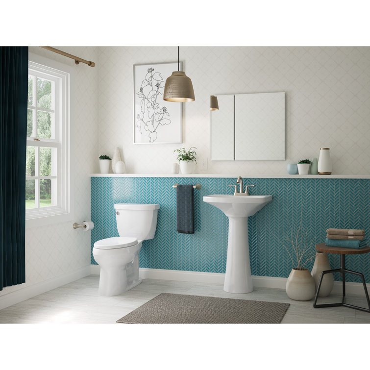 Cimarron White Vitreous China Pedestal Bathroom Sink