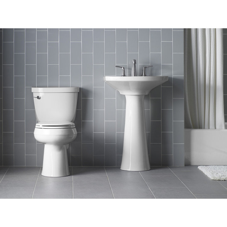 Cimarron White Vitreous China Pedestal Bathroom Sink