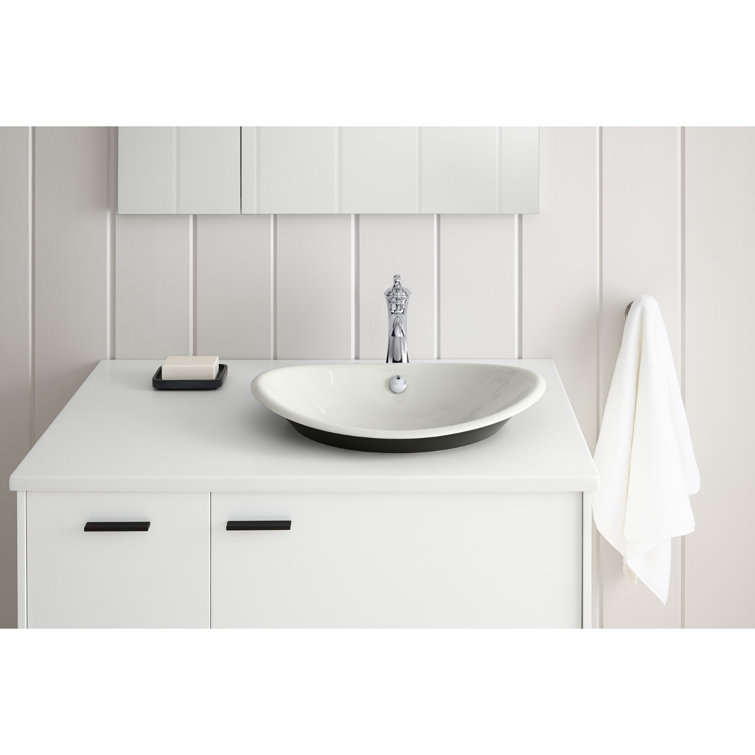 Aspen Green Cast Iron Oval Vessel Bathroom Sink