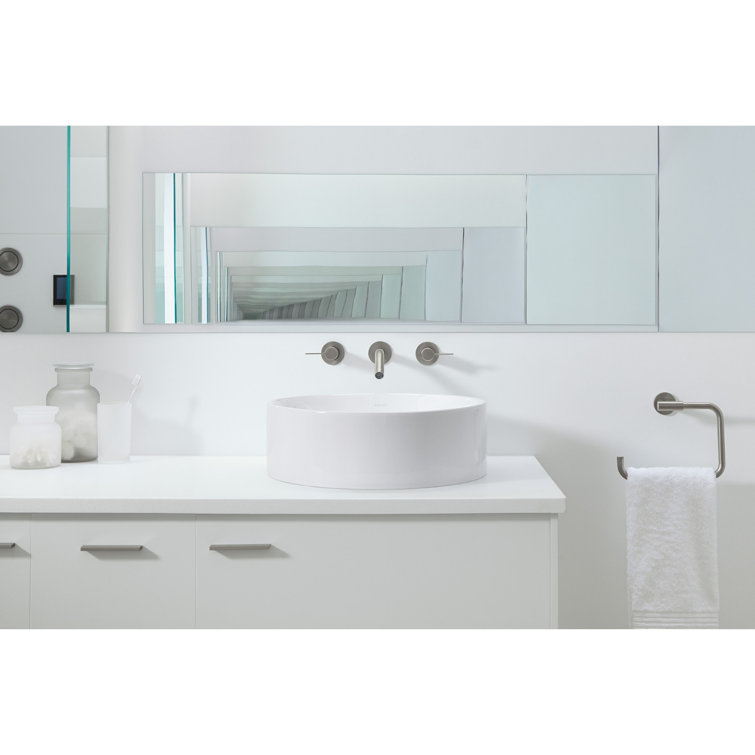 White Ceramic Round Above-Counter Vessel Sink