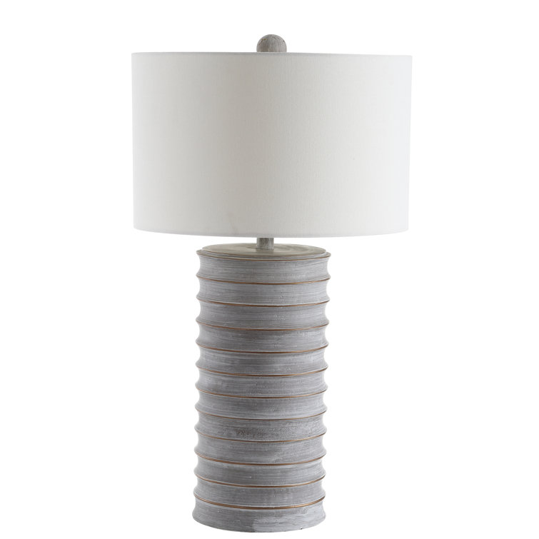Classical Elegance White Wash Resin Table Lamp Set