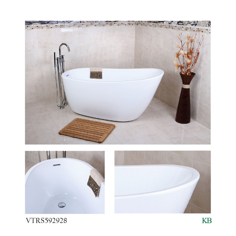Aqua Eden White 59" Freestanding Acrylic Clawfoot Bathtub