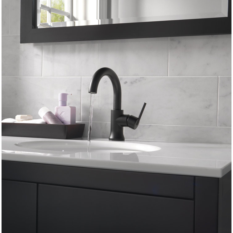 Elegant Modern Bronze Single Hole Bathroom Faucet with ADA Compliance