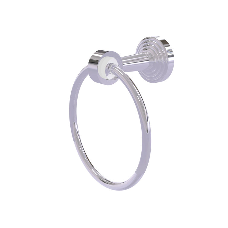 Polished Chrome Wall Mounted Towel Ring with Clear Acrylic Accents