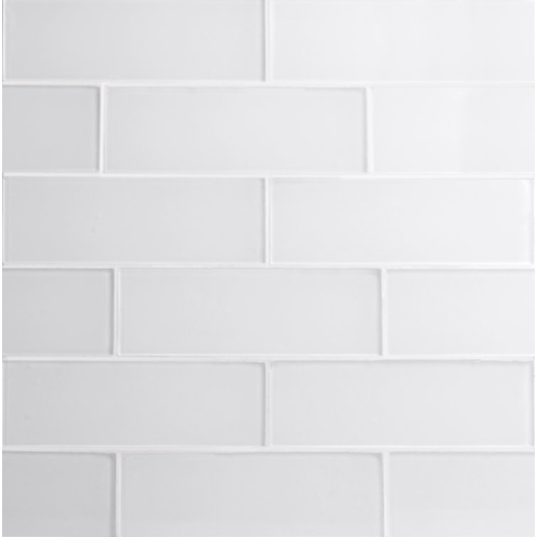 Super White 3" x 9" Glass Subway Wall Tile