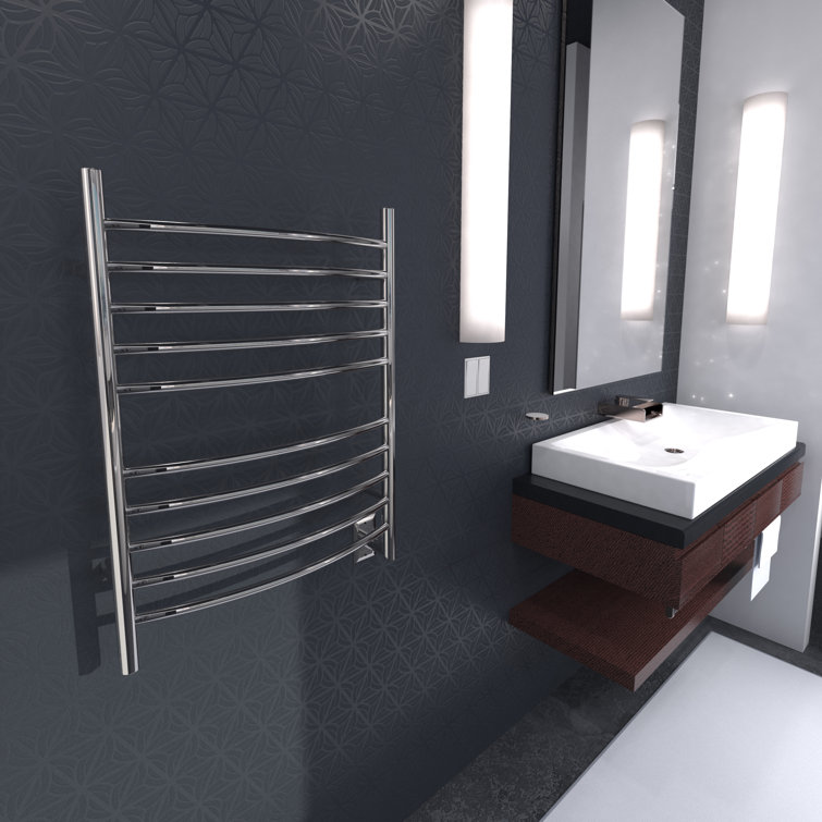 Radiant Large Curved Towel Warmer Hybrid Hardwired or Plug in