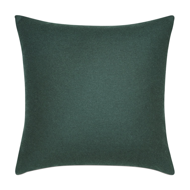 Forest Green Wool Blend Reversible Square Throw Pillow