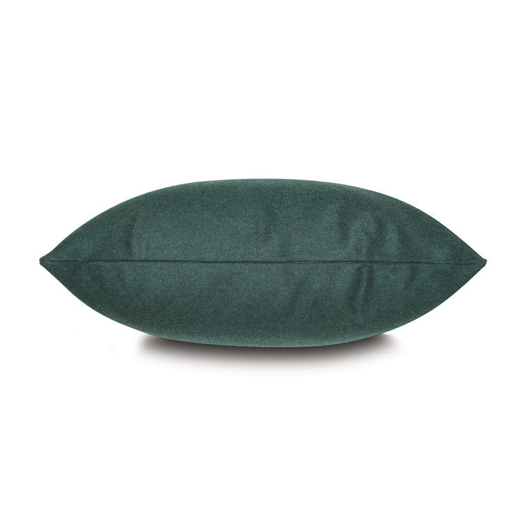 Forest Green Wool Blend Reversible Square Throw Pillow