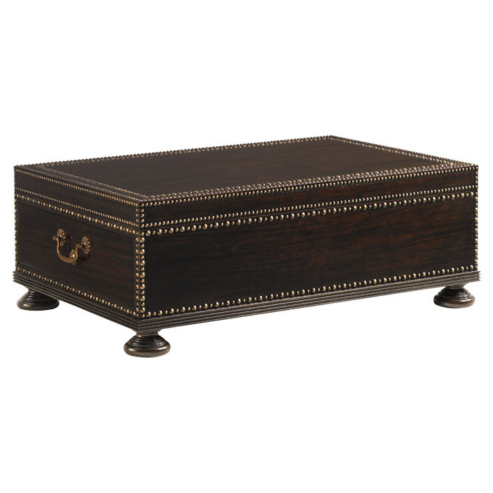 Traditional Kona Wood Rectangular Cocktail Table with Storage
