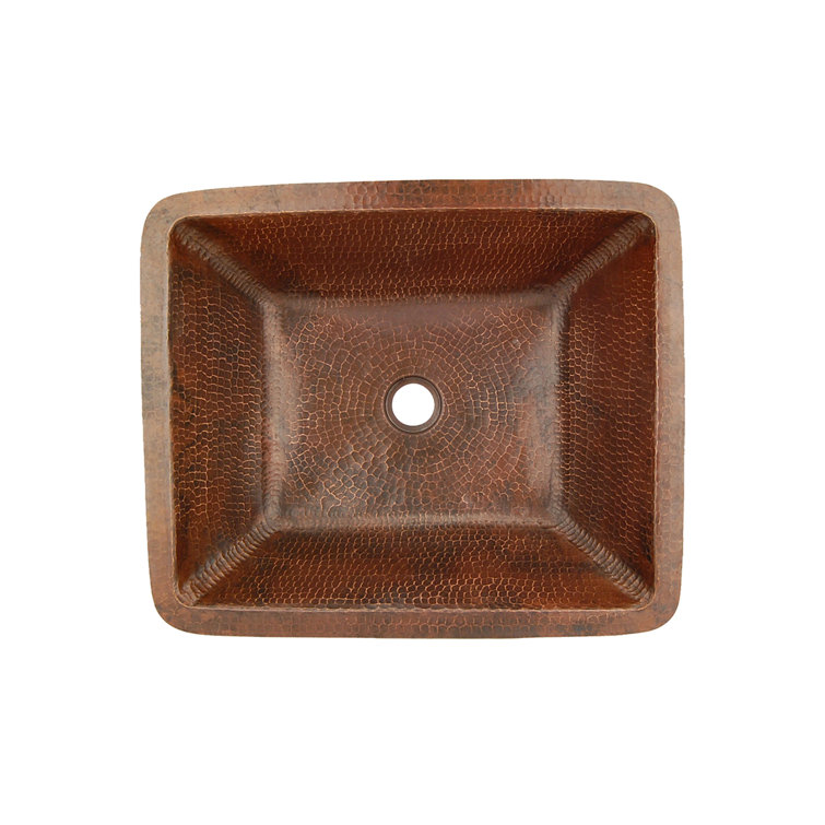 22" Hammered Copper Undermount Bathroom Sink