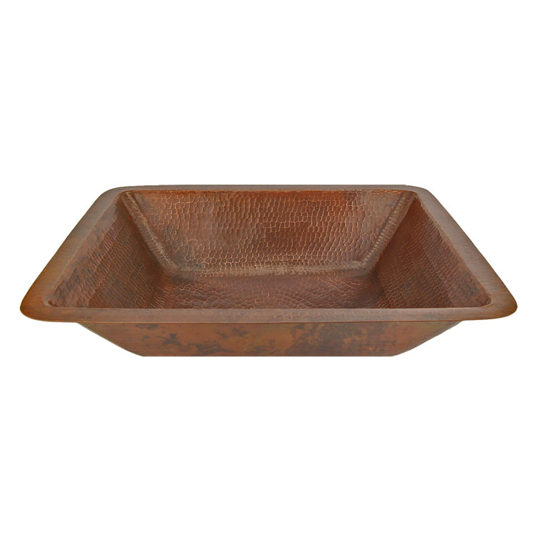 22" Hammered Copper Undermount Bathroom Sink