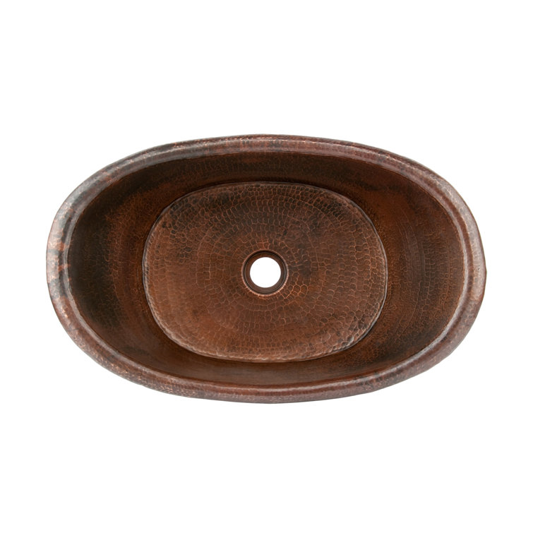 20" Oil Rubbed Bronze Hammered Copper Vessel Sink