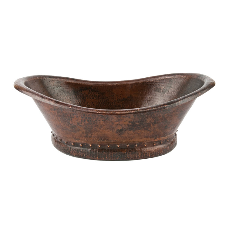 20" Oil Rubbed Bronze Hammered Copper Vessel Sink